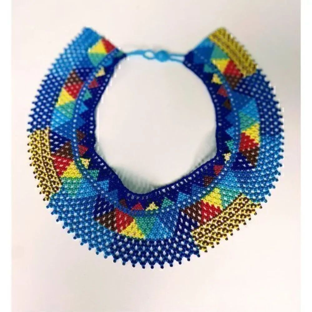 New Beautiful Handmade Colorful Beaded Mexican Collar Necklace